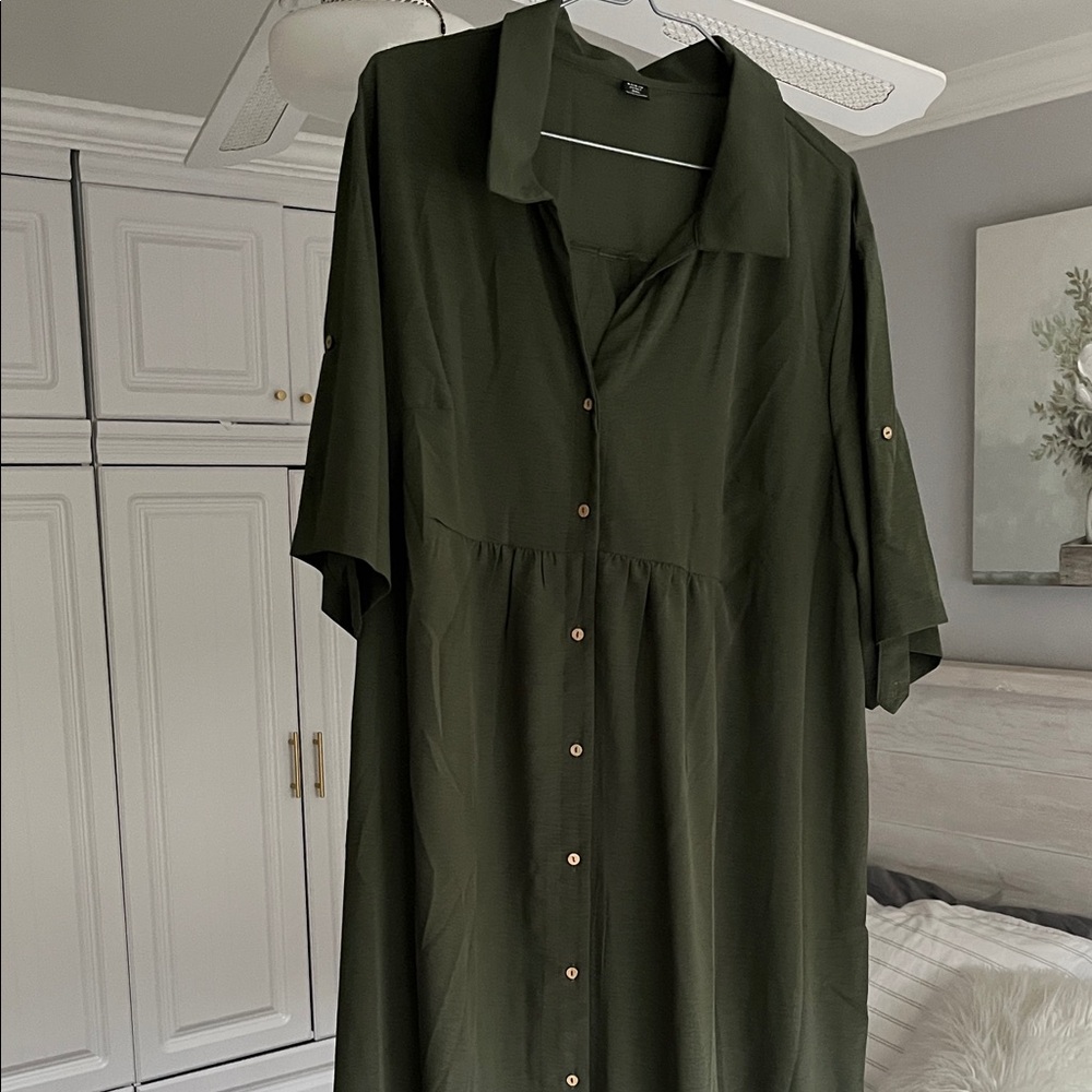 SHEIN Olive Green Maxi Dress